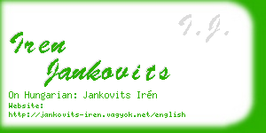 iren jankovits business card